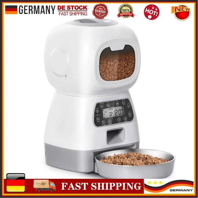 EMMETTBEN Automatischer Futterspender für Haustiere, 3,5 l, Futterspender für Ka