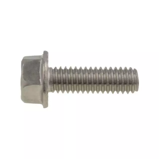3/8" x 16 TPI x 1-1/4" (FT) UNC Coarse Hex Flange Serrated Bolt A2-70 Stainless