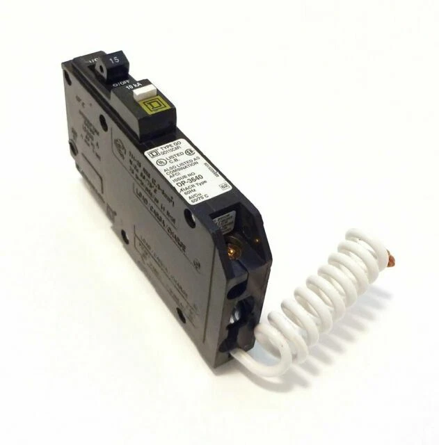 Square D QO115CAFI 15A 240V Single-Pole Mini Circuit Breaker-Open Box