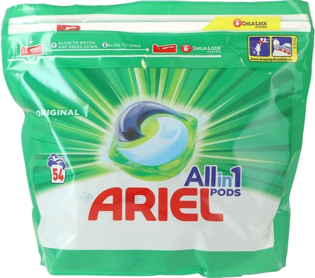 0,53 €/carico lavaggio - Ariel All in 1 cialde Detersivo - Originale - 54 carichi di lavaggio