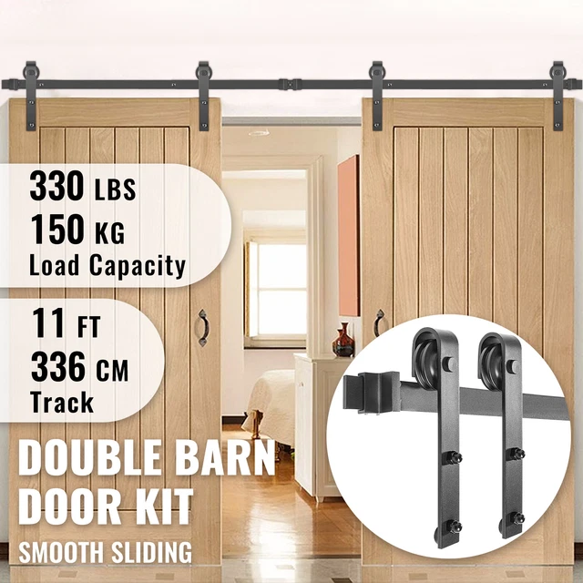 VEVOR Sliding Barn Door Hardware Kit 11 FT Modern Closet Hang Style Track Rail