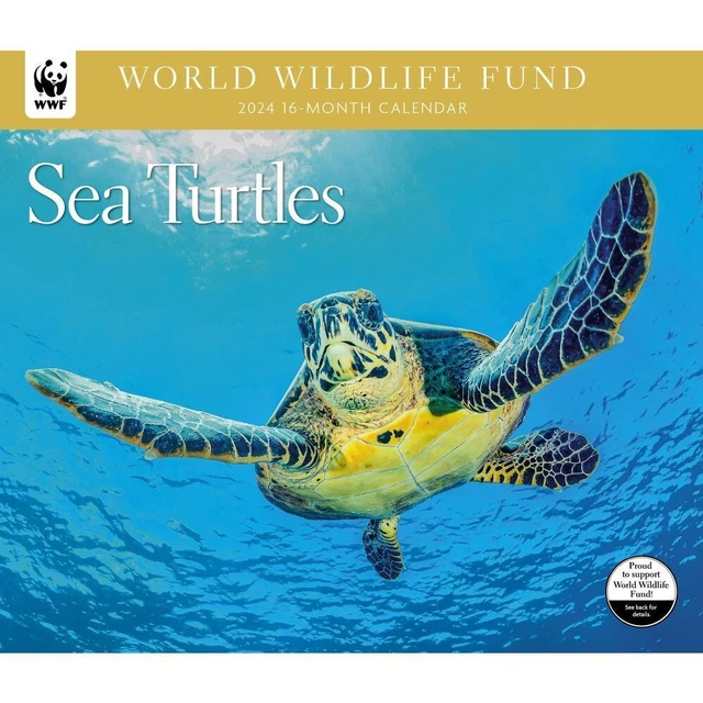 WWF (WORLD WILDLIFE Foundation) Sea Turtles 2024 Wall Calendar New! 21