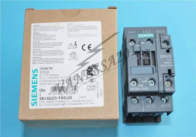 Un Neuf Siemens 3RT6025-1AG20 17A 110V AC Contacteur