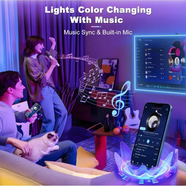TVLIVE Ruban LED 20M(10Mx2) RGB LED Ruban Musique Bande LED