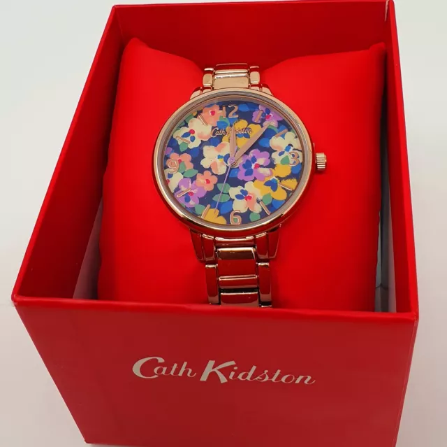 Cath Kidston Damen Roségold Armbanduhr mit Blumenmuster SCKL082RGM 2