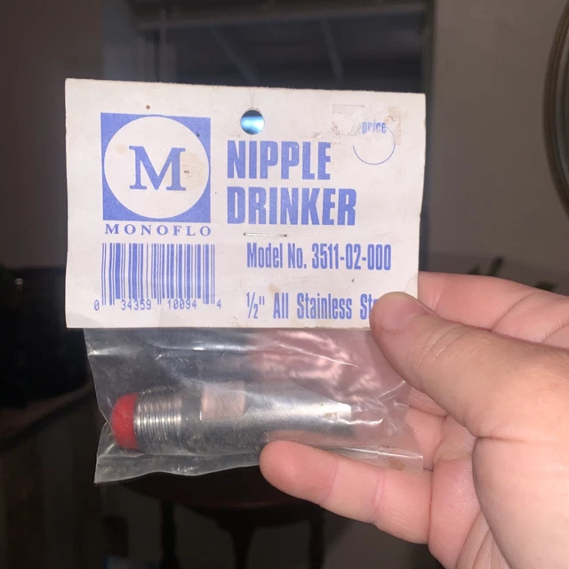New Hipple  3511-02-000 Nipple Waterer Drinker Automatic Stainless MADE IN USA