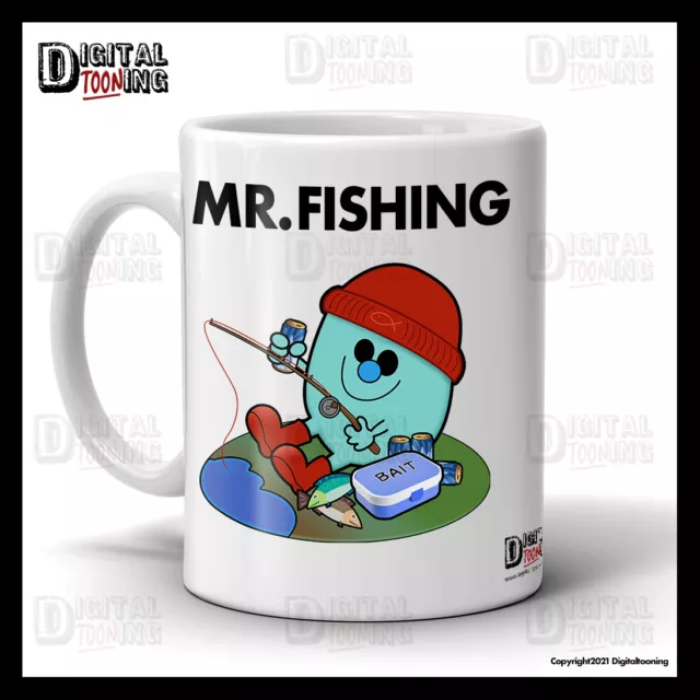 MR FISHING MUG Fisherman Fish Hobby Joke Office Birthday Gift Mens