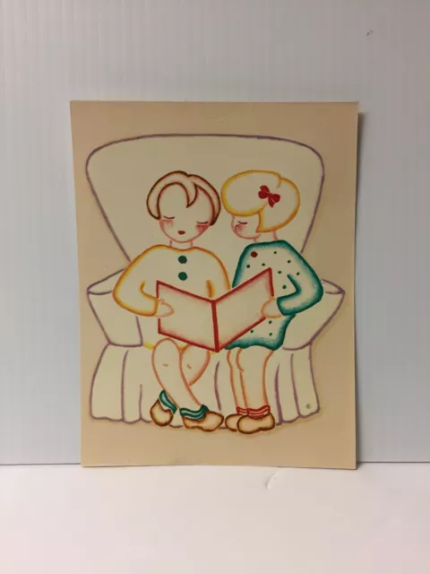 1939 The Meyercord calcomanía decoración de pared transferencias niño y niña código de lectura 134
