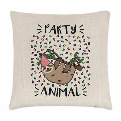 Sloth Party Animal Cushion Cover Pillow Funny Joke Animal Birthday Lazy
