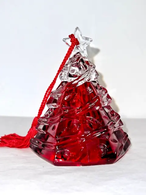 Vintage MARQUIS BY WATERFORD Red CHRISTMAS TREE BELL Germany CRYSTAL