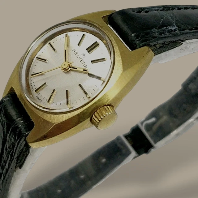 Montre Helvetia Vintage - Mécanique Manuelle, Plaqué Or, Style Art Déco - Occasion