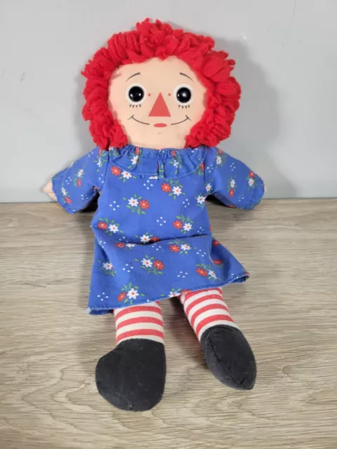 Raggedy Ann Doll Floral Dress  Vintage 12"