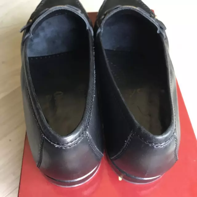 MEN'S SALVATORE FERRAGAMO Bit Loafers Shoes Black Leather Size-8EE $223 ...