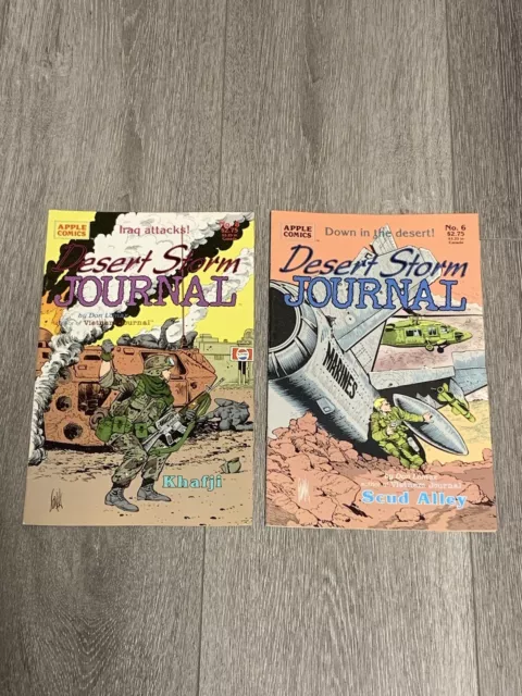 Apple Comics Desert Storm Journal #6 and #8 VF By Don Lomax