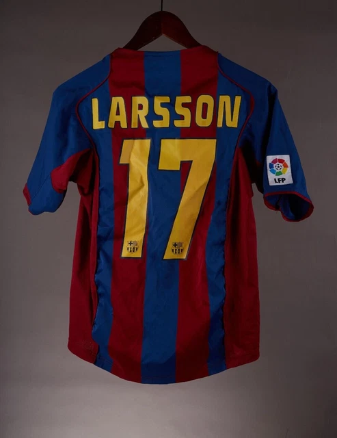 Fc Barcelona Home 2004/05 Vintage Nike #17 Larsson Shirt Jersey Size Xs