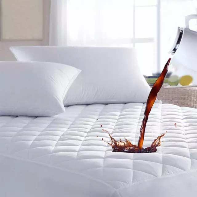 Quilted Waterproof Mattress Topper Cover Protector Extra Deep Fitted All Sizes.