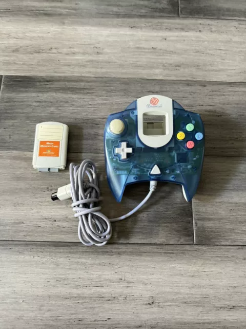 Sega Dreamcast Translucent Blue Controller OEM HKT-7700 - Tested & Working