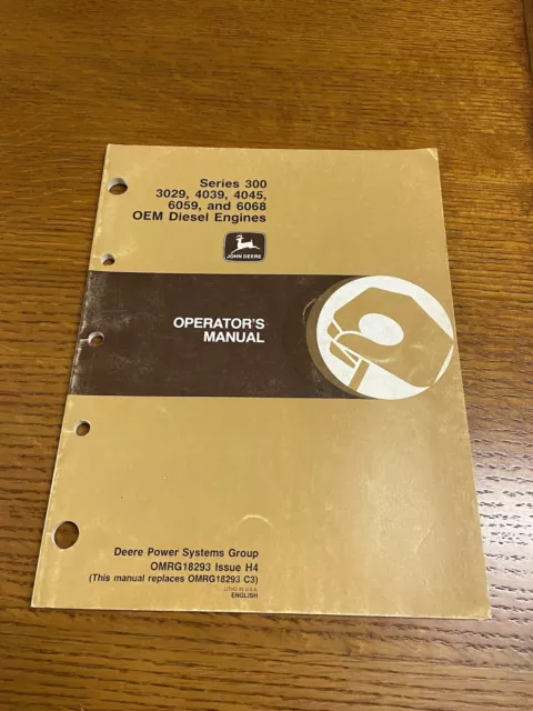 John Deere 400 Series Engines Operator's Manual OM-RG16146