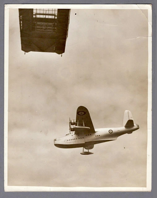Short Sunderland Flying Boat Large Original Vintage 1938 Press Photo Raf