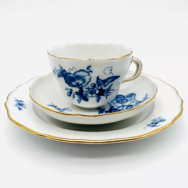 MEISSEN | Blaue Blume | Kaffeegedeck 3-tlg. | 2. Wahl