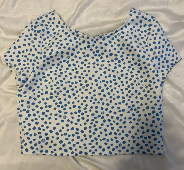Girls Lilly Pulitzer Thelma Crop Top polka dot NWOT 14