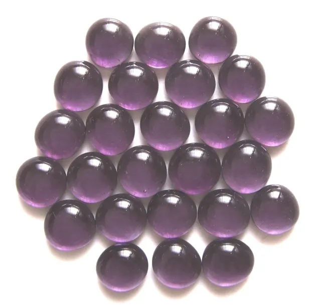 25 x Mini Aubergine Purple Glass Mosaic Lead Light Pebbles, Stones