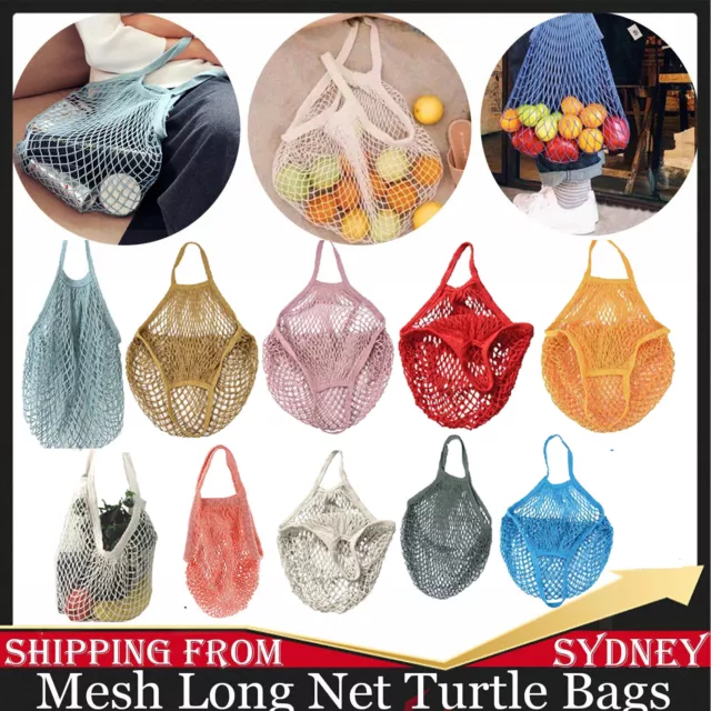 Mesh Net Turtle Bags String Shopping Bag Reusable Fruit Storage Handbag Tote AU