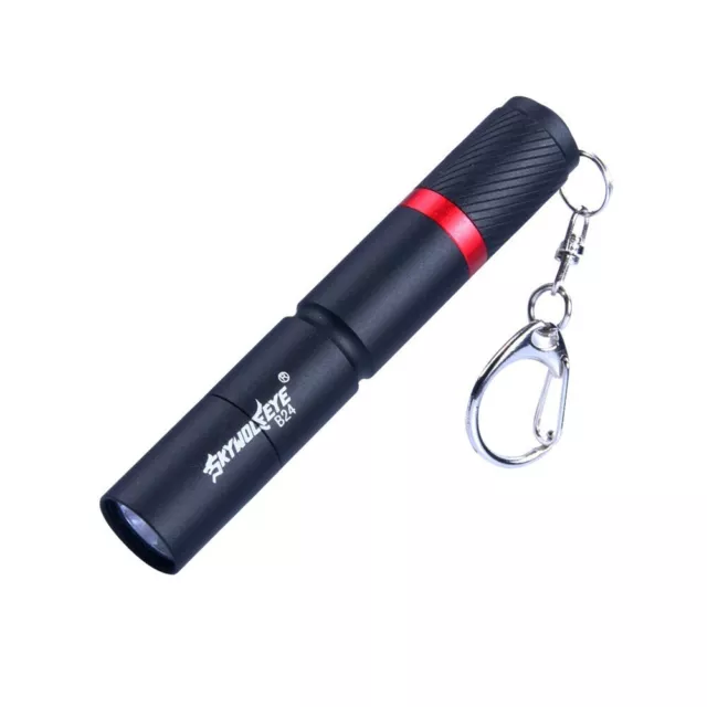 Mini Flashlight Night Fishing Black Key Ring Torches Light Lamp 3000 LM