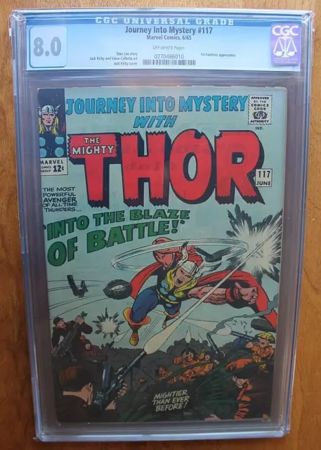 1965 Journey into Mystery with The Mighty Thor #117 CGC 8.0 Marvel Comic Book G6