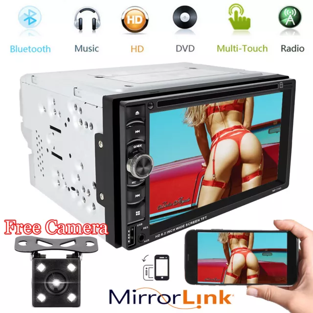 Mirror Link for GPS 2Din Car Stereo DVD CD A5 Fast System HD Radio Player&Camera