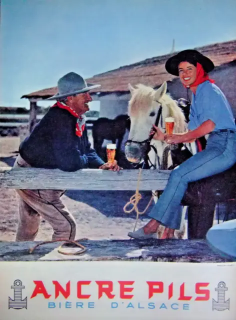 Publicité De Presse 1959 Ancre Pils Bière D'alsace - M.carabin - Ranch Chevaux