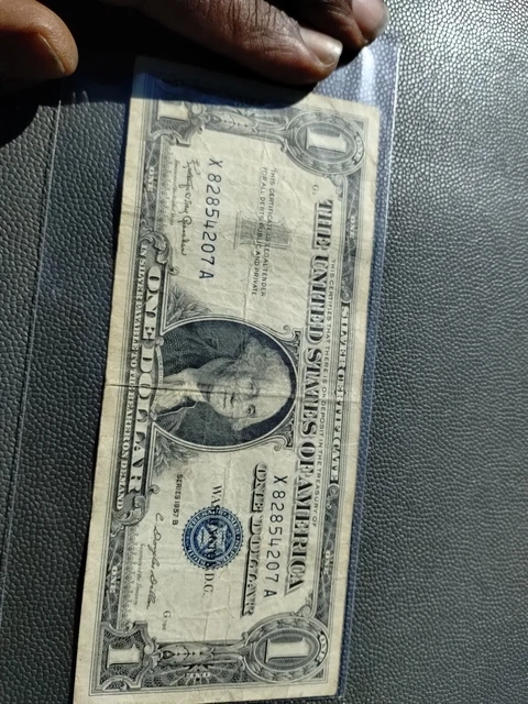 One Dollar Bill Silver Certificate Blue Seal Series 1957B
