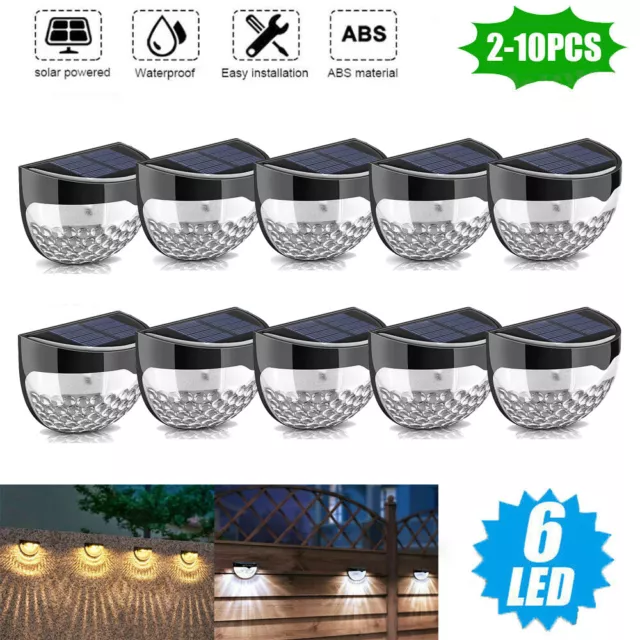 Solar Powered Door Fence Wall Lights White Super Bright LED Outdoor Garden Light