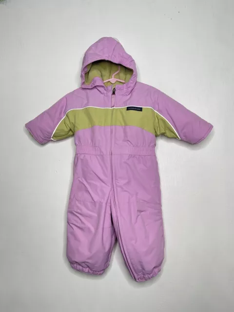 Lands’ End Snowsuit Baby Girls Size 6-12 Months Hooded Nylon Fleece Warm Snow