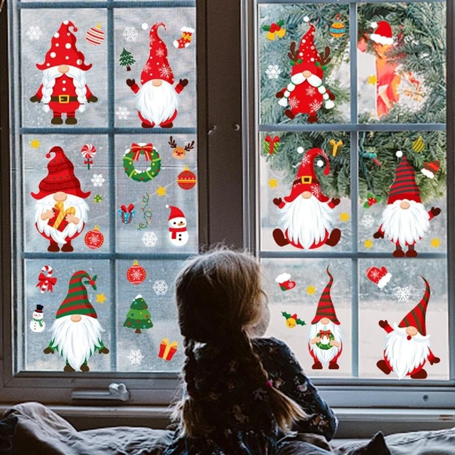 Vetrofanie Natalizie per Finestre, DIY Addobbi Natalizi Contiene Babbo