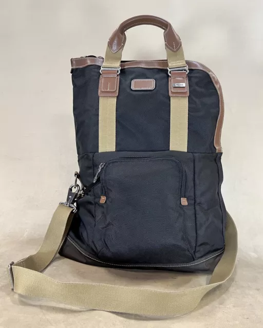 Preowned Tumi Luggage Alpha Bravo Eglin Deposit Messenger Bag 22321DTH Black/Tan