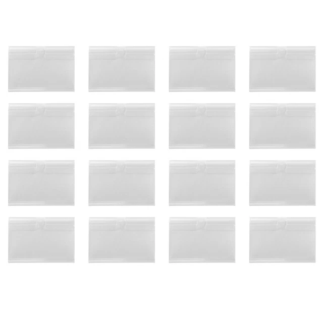 100Pcs Clear Plastic Label Holders for Wire Shelf Retail Price Label4774