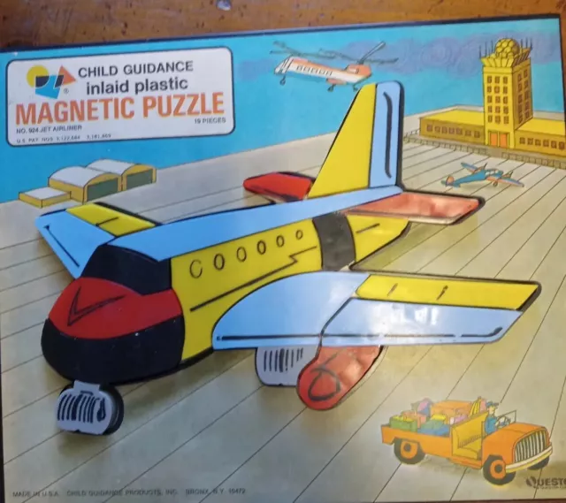 Magnetic Puzzles (in frame/tray) Child Guidance vintage  (Lot of 1 puzzle) plane