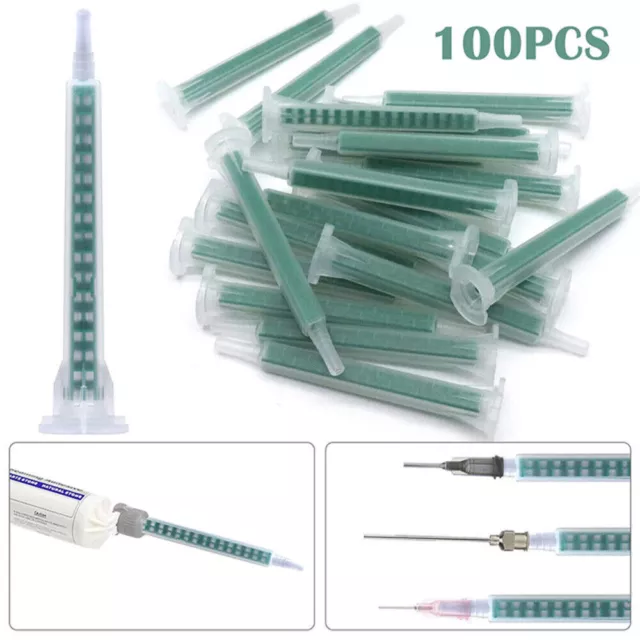 100 Pcs Static Mixer Epoxy Resin Mixing Tube Nozzles Syringe for AB Glue Gun UK 2