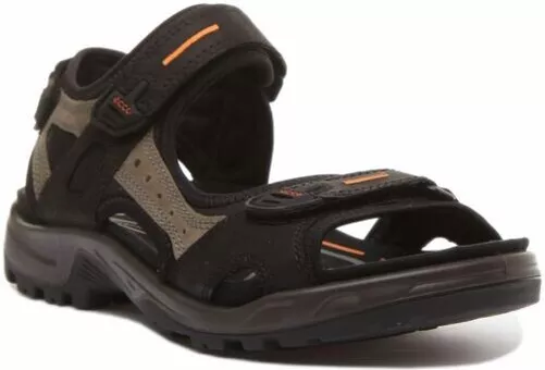 ECCO Hors-Piste Yucatan Bride Cheville Sandale en Noir Orange Taille UK 6 - 12