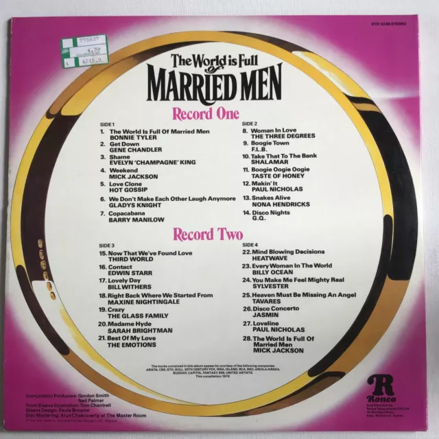 THE WORLD IS FULL OF MARRIED MEN Original Film Soundtrack Ex+ 1979 UK Disco 2LP 2