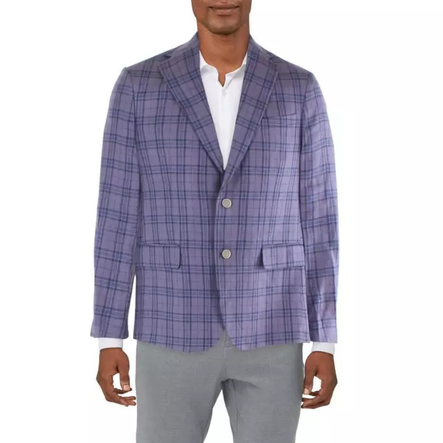 Tallia Men's Slim-Fit Plaid Blazer (42R, Purple)