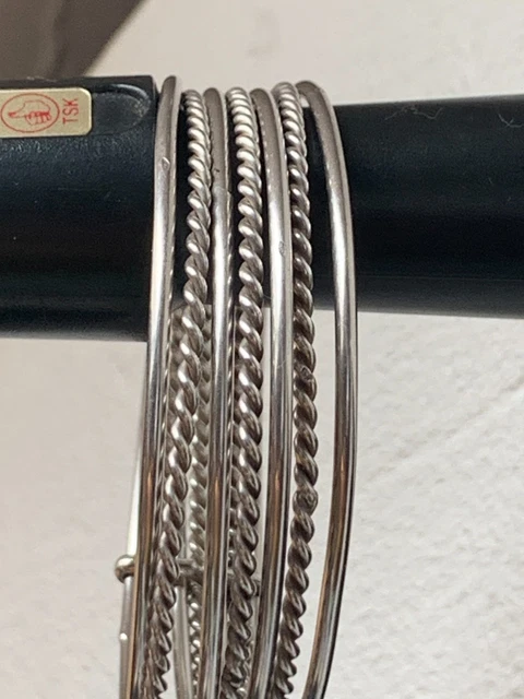 Bracelet Semainier En Argent Massif - Style Jonc - Diamètre 6 Cm, Poids 28 Grammes - Occasion (à Vérifier)