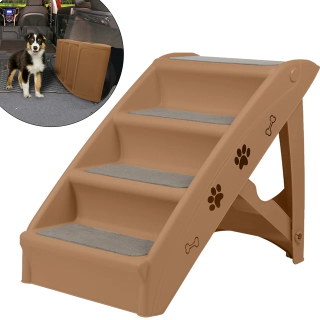 4 Stufen Klappbar Hundetreppe Haustiertreppe Tiertreppe Hundestiege Kleine DE