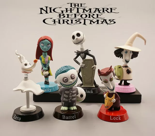 6Pcs/Set The Nightmare Before Christmas Jack Skellington Zero Figures