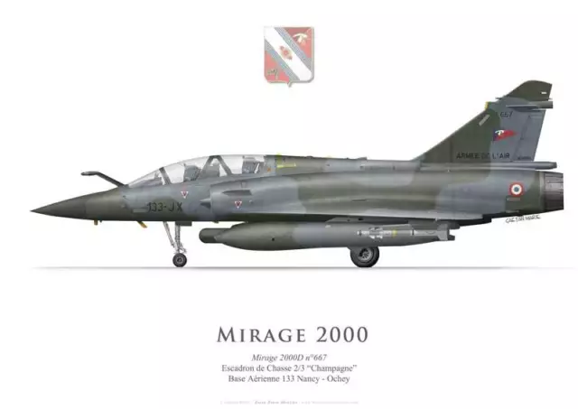 Print Mirage 2000D, EC 2/3 "Champagne", French Air Force (par G. Marie)