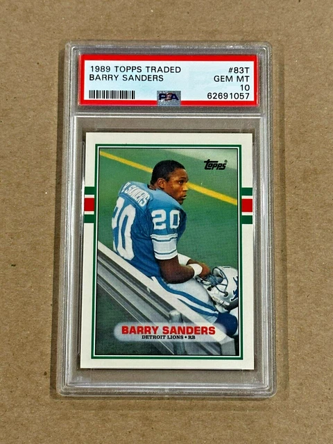 1989 Topps Traded #83T BARRY SANDERS Rookie Card RC Gem Mint PSA 10 Lions HOF