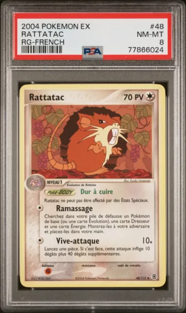 Carte Pokemon Rattatac 48/112 EX Rouge feu Vert Feuille PSA 8 ✨✨