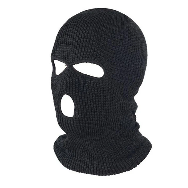 Full Face Cover Ski Hat 3 Holes Windproof Knit Beanies Win R3U8