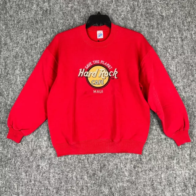 Hard Rock Cafe Sweater Mens XL Maui Hawaii Vintage 1980s Pullover Sweatshirt